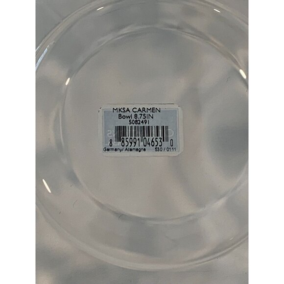 Mikasa Crystal Carmen Collection Frosted Bowl Floral Leaves Serving 8.75"x3.75" - Picture 8 of 12